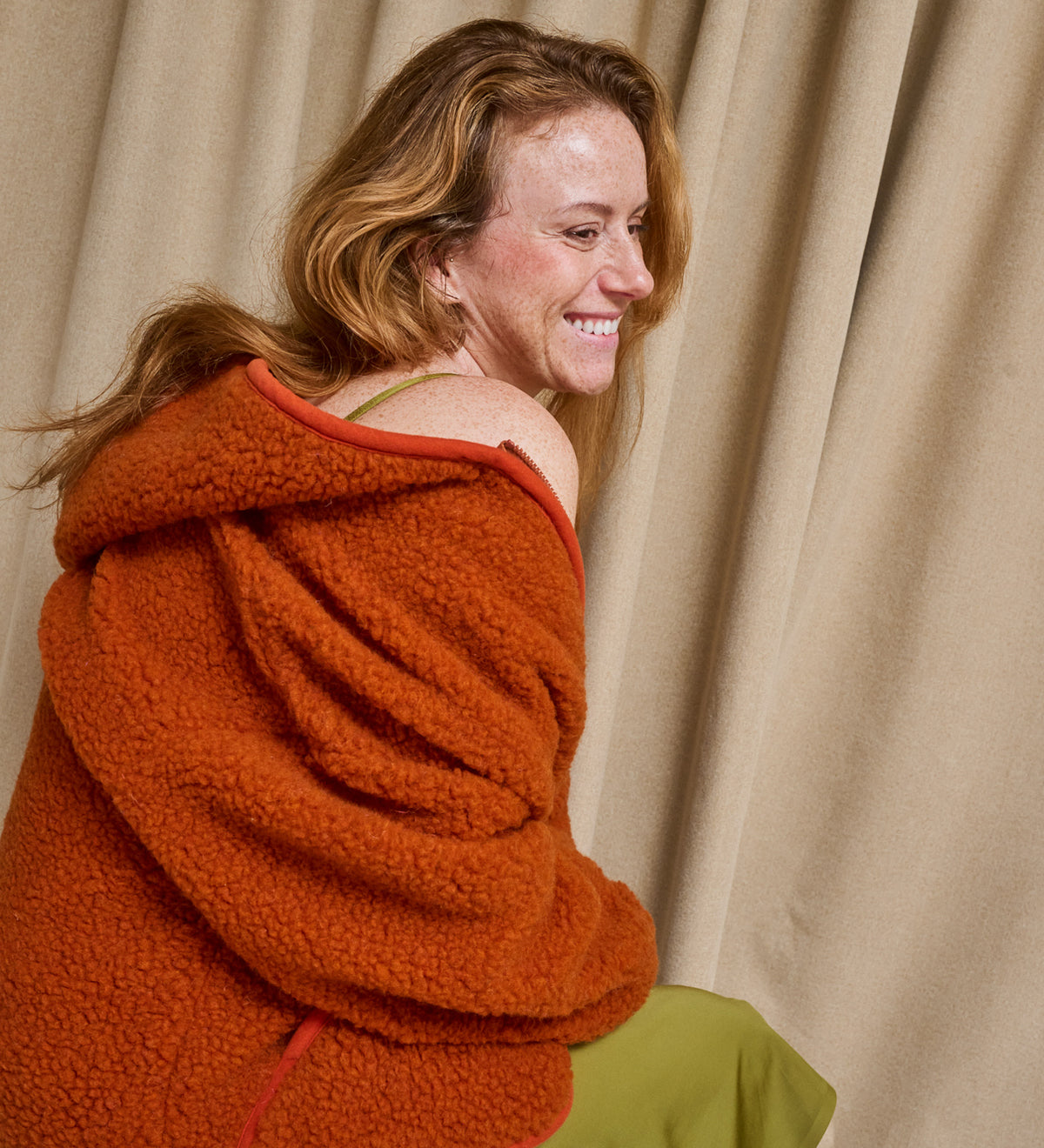 MIŚ wool hooded jacket - ecru
