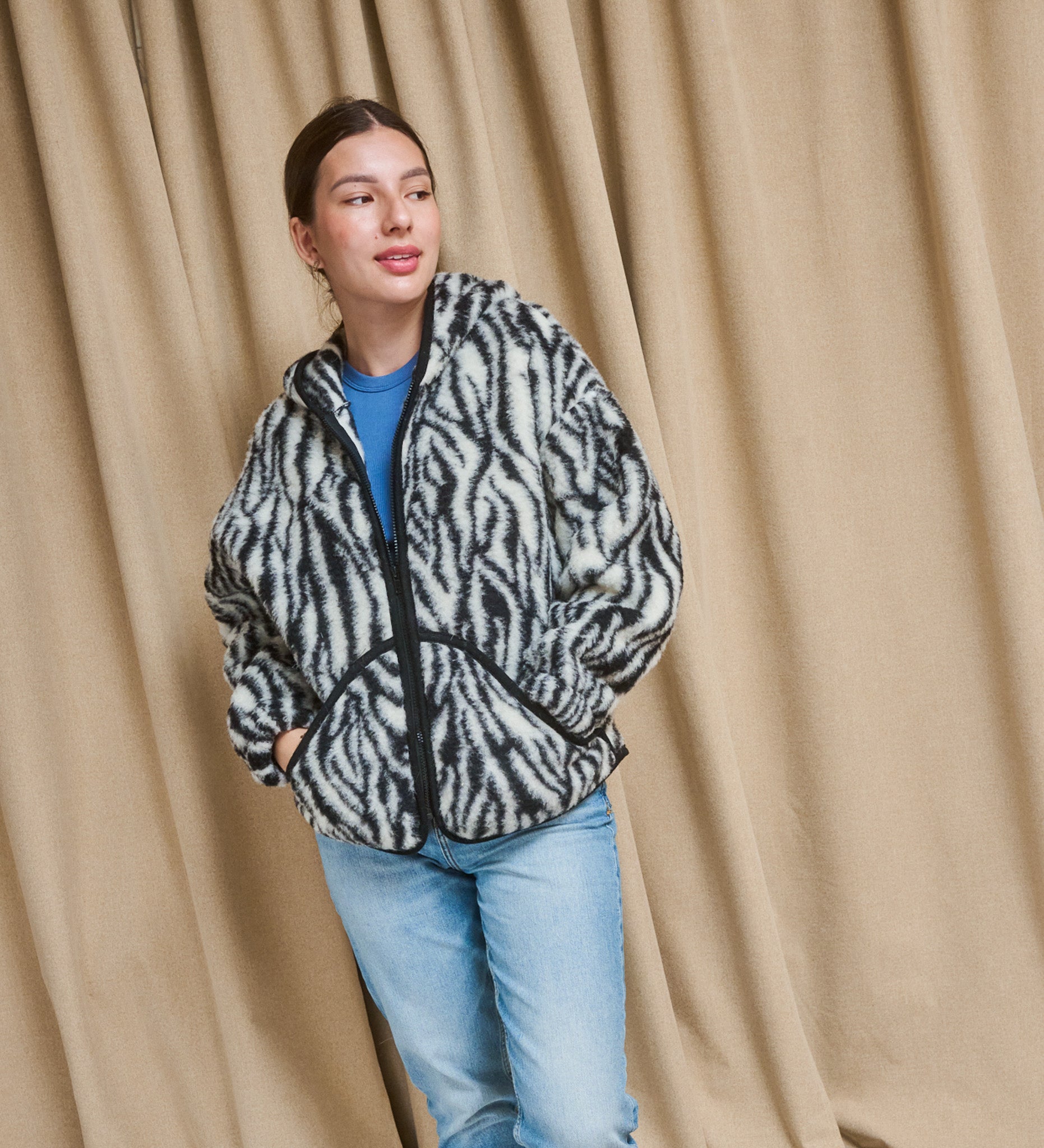 MIŚ wool hooded jacket - ecru