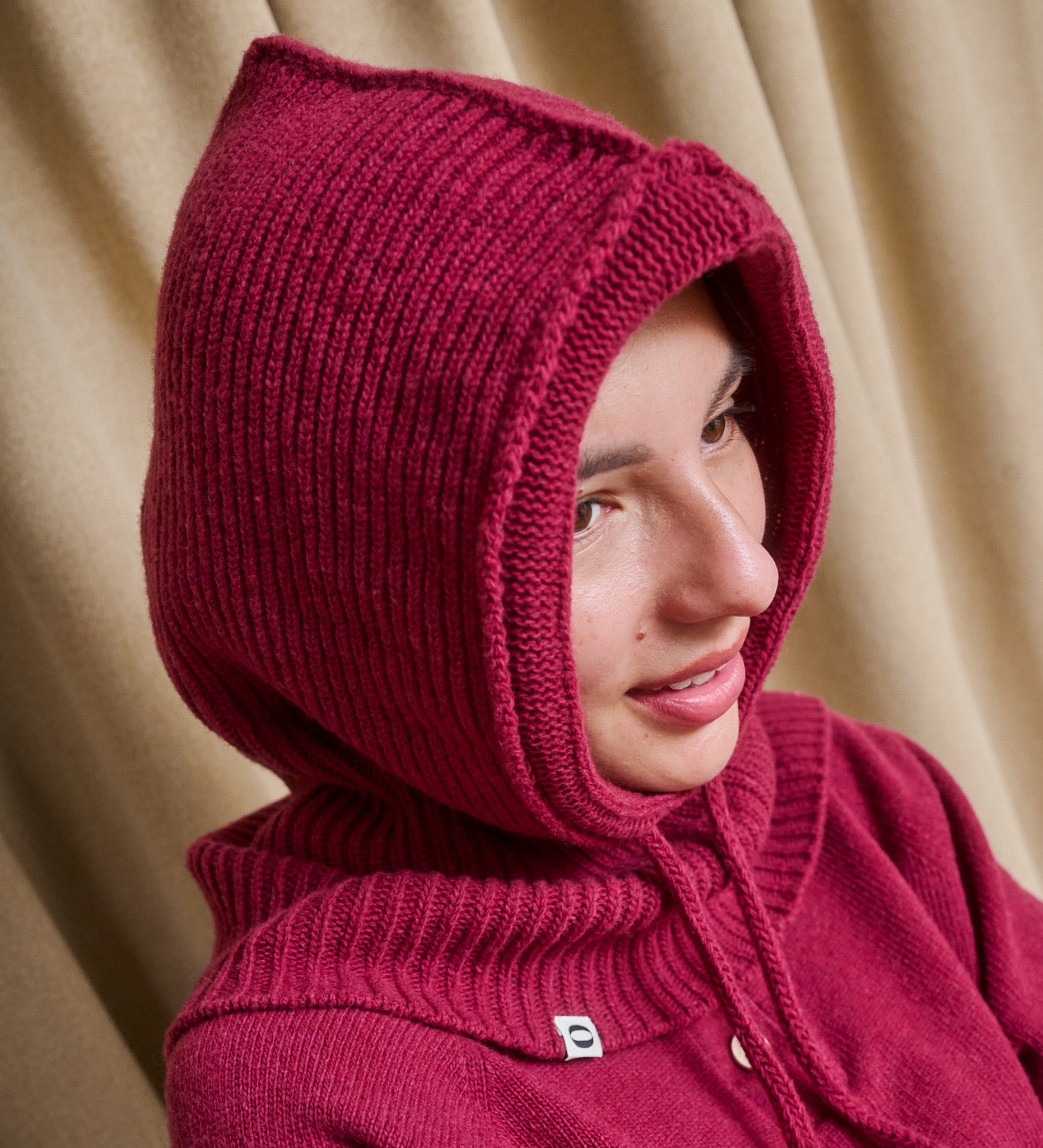 LIDIA merino neck warmer- dried raspberry
