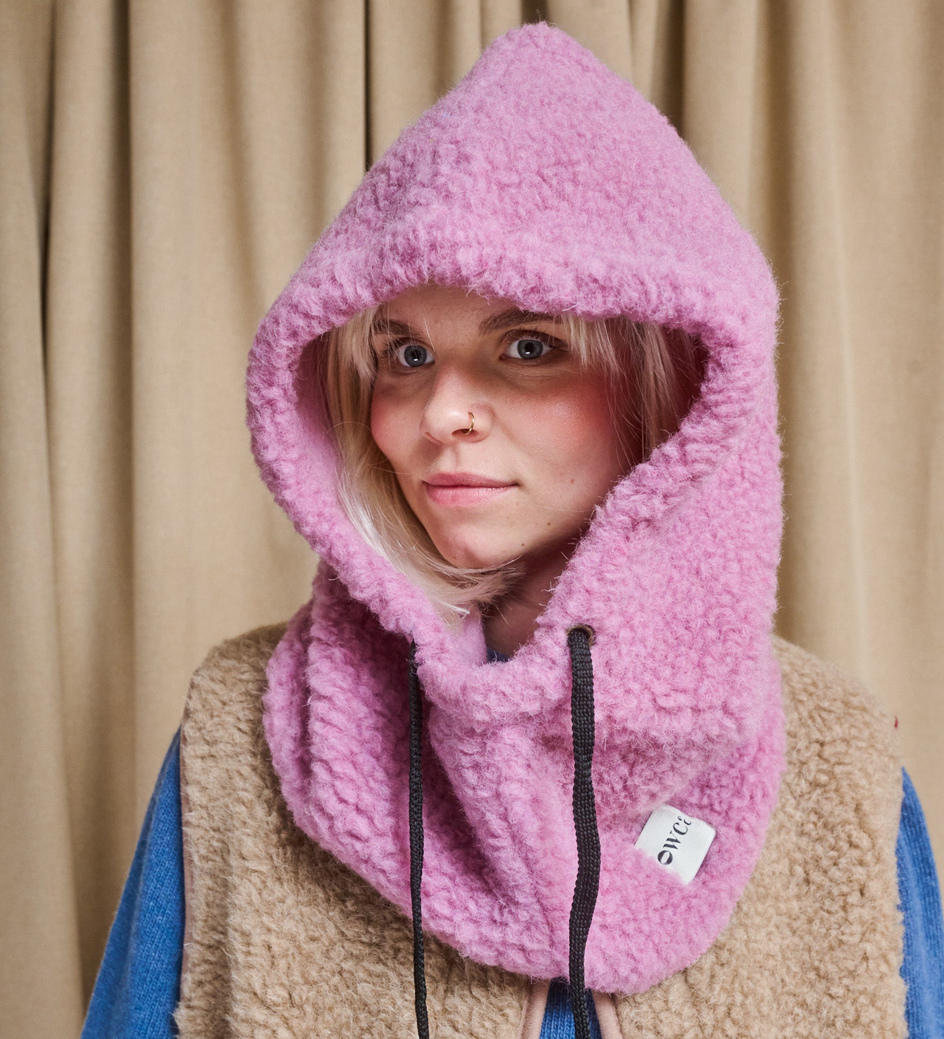 LYKKE Sherpa Fleece Balaclava - dusty rose