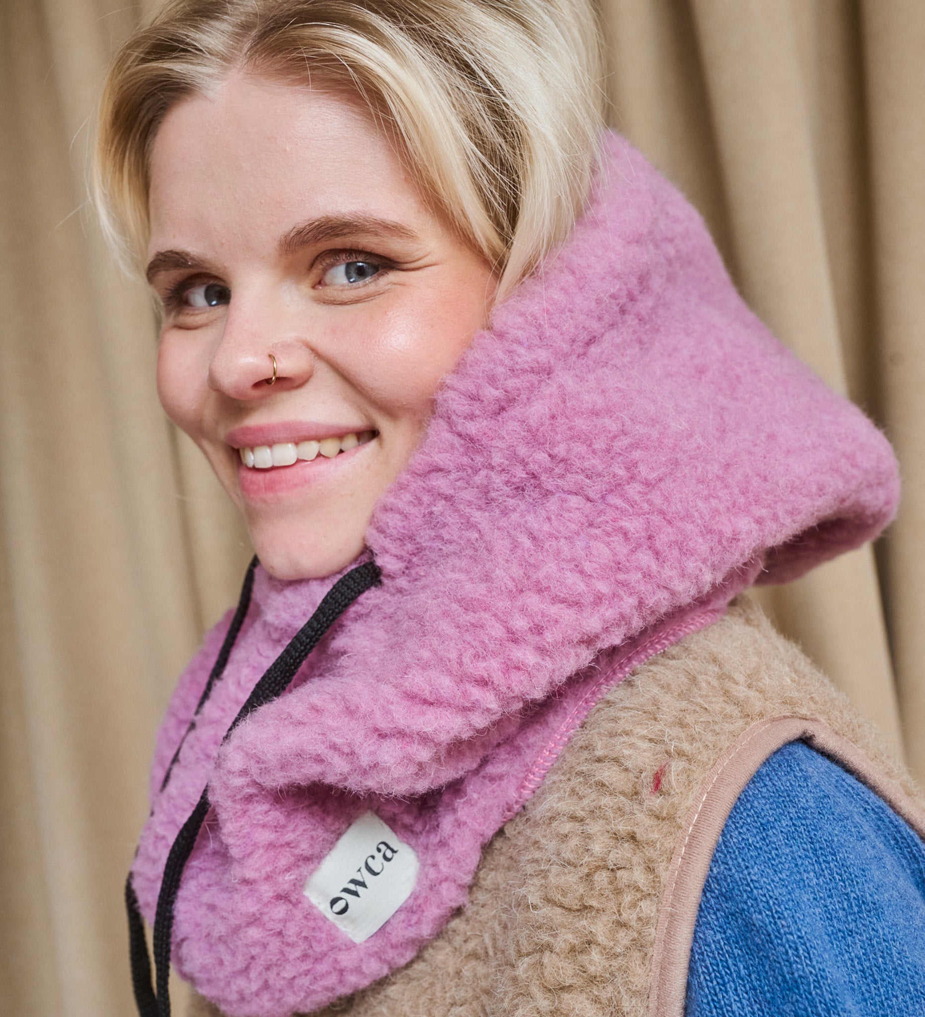 LYKKE Sherpa Fleece Balaclava - dusty rose