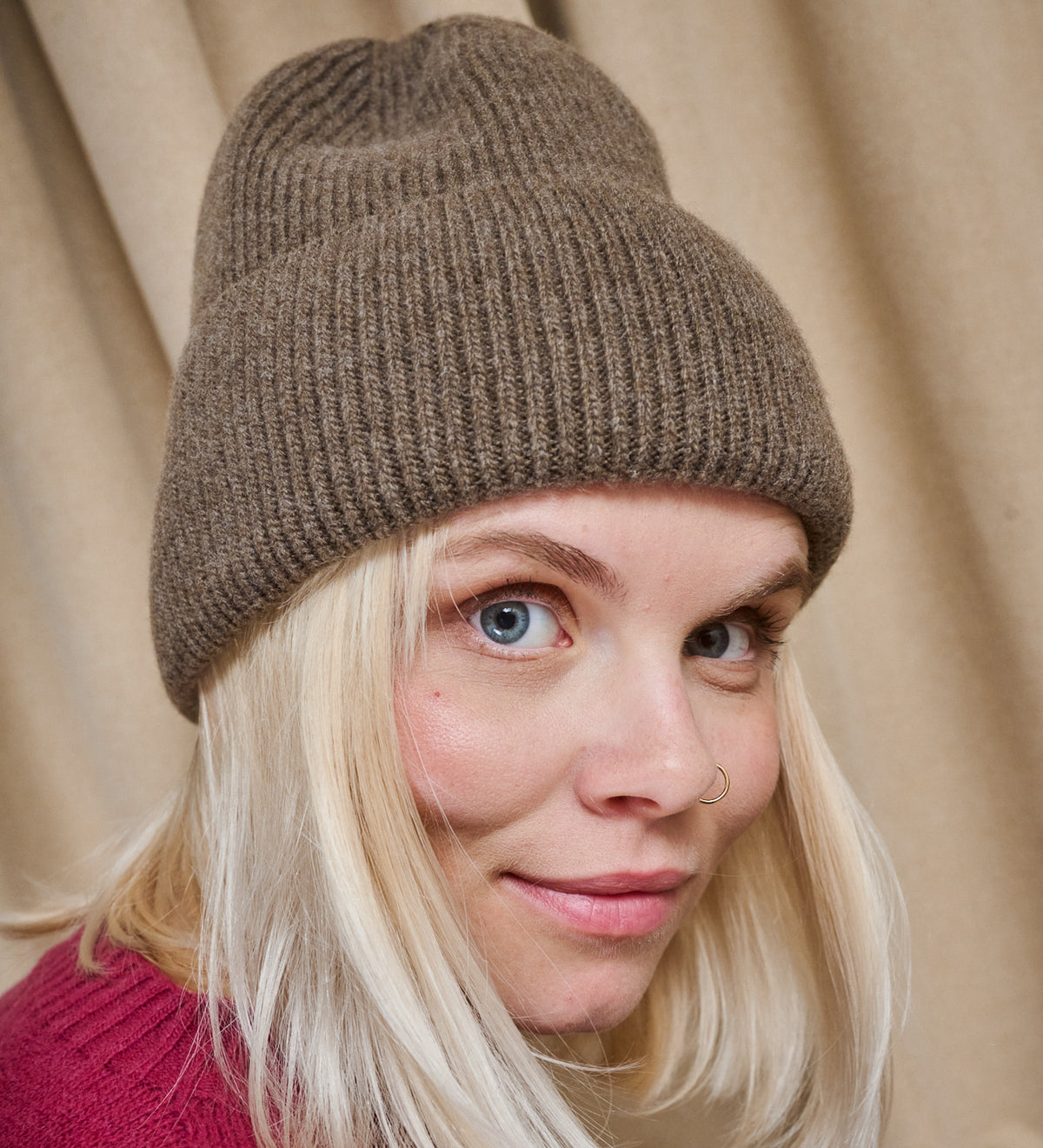 SKADI merino wool hat - brown