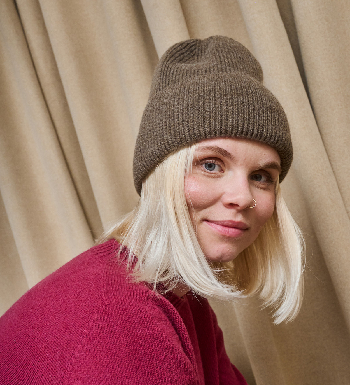 SKADI merino wool hat - brown
