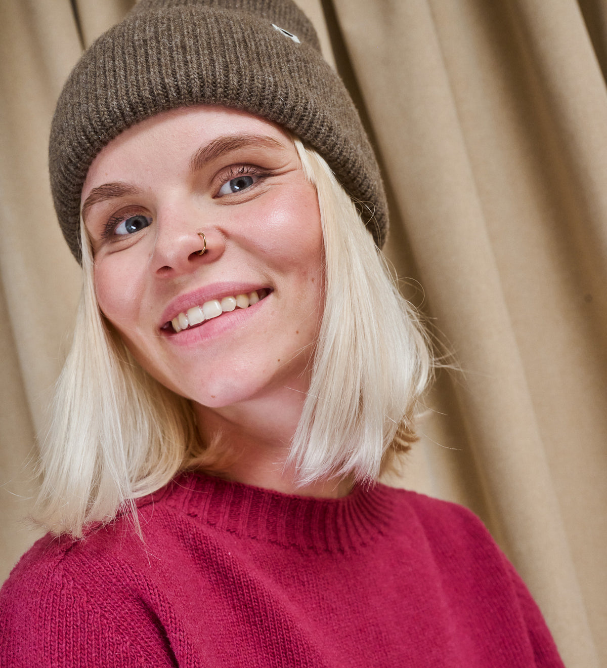 SKADI merino wool hat - brown