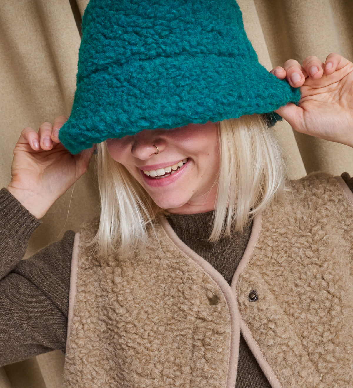 BERGEN merino wool bucket hat - beige