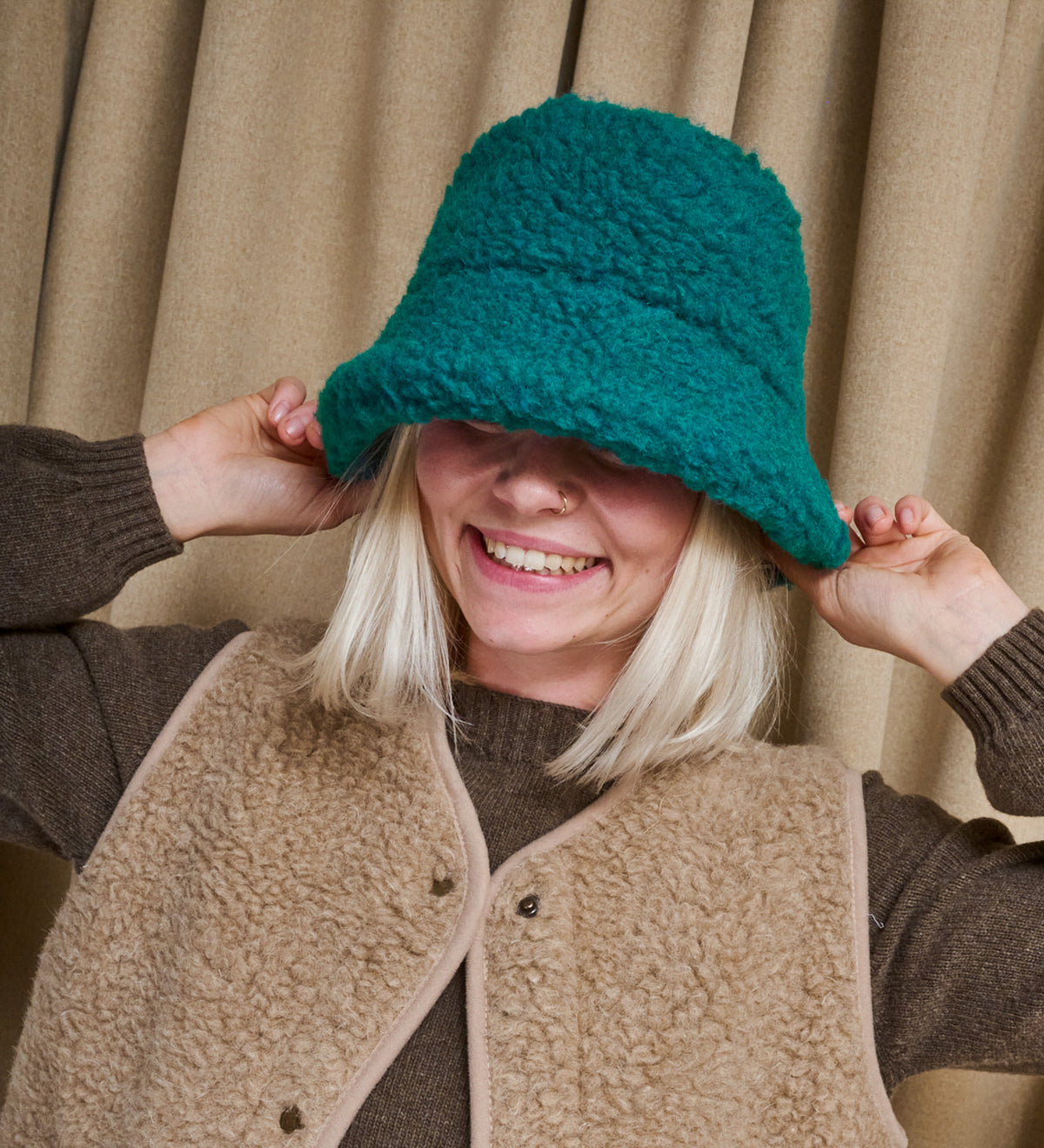 BERGEN merino wool bucket hat - beige