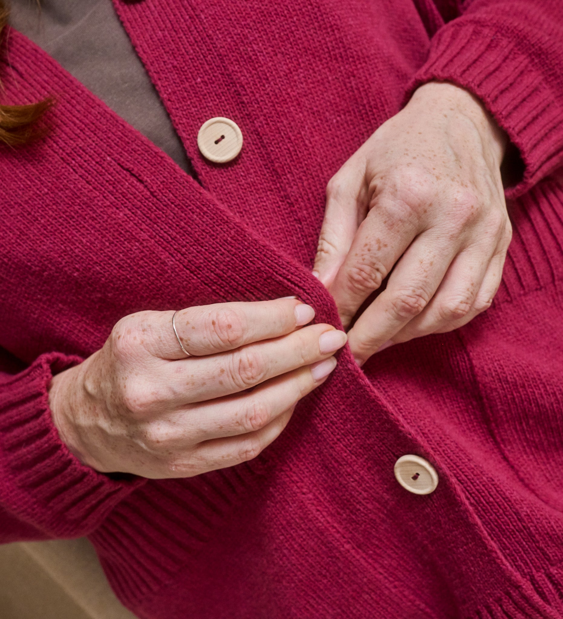 MOS Bester Wollcardigan - Getrocknete Himbeere