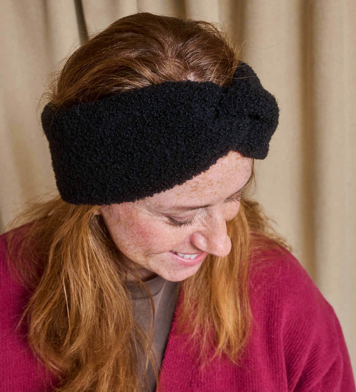 ELLA Merino boucle headband - black