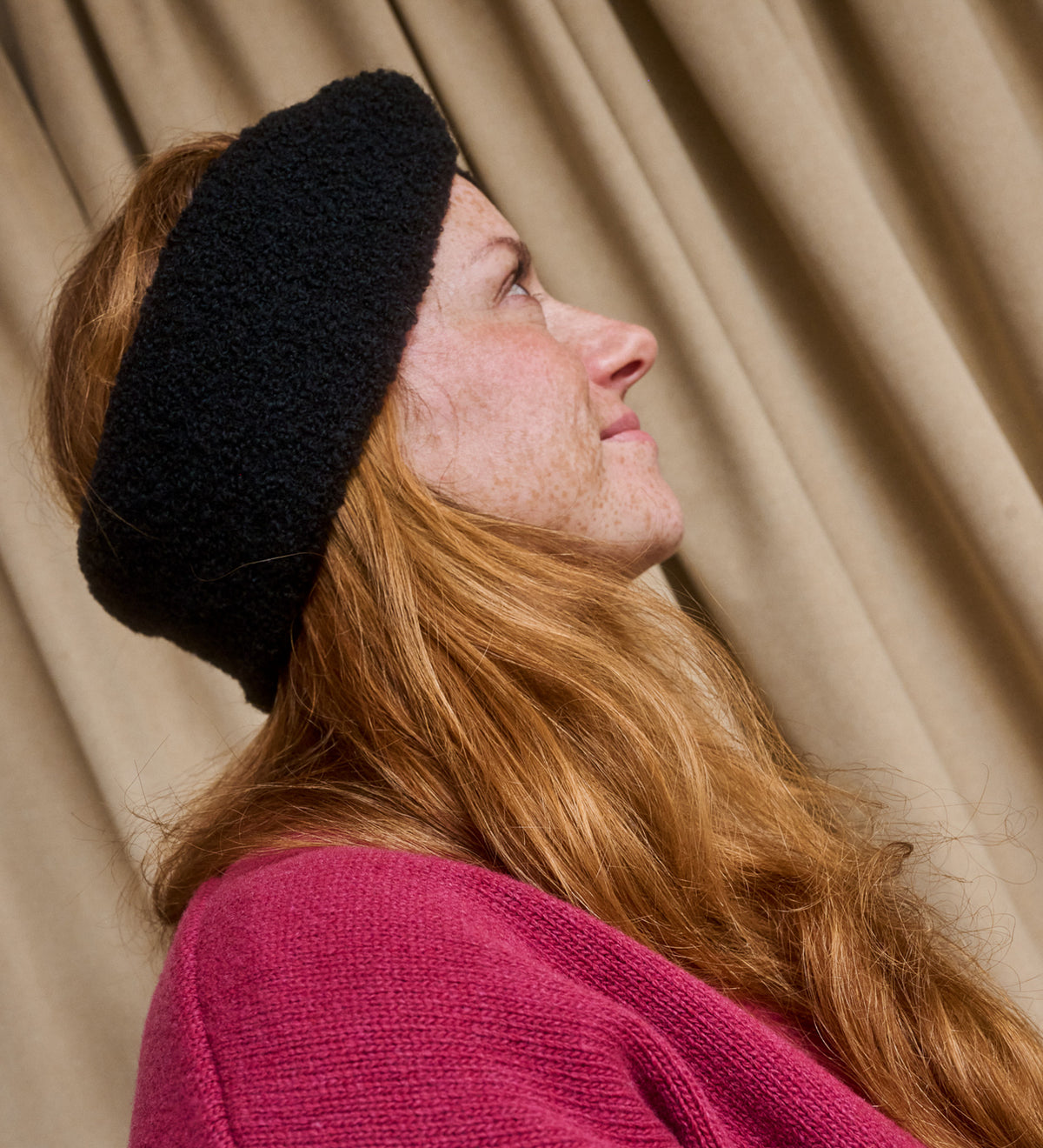 ELLA Merino boucle headband - black
