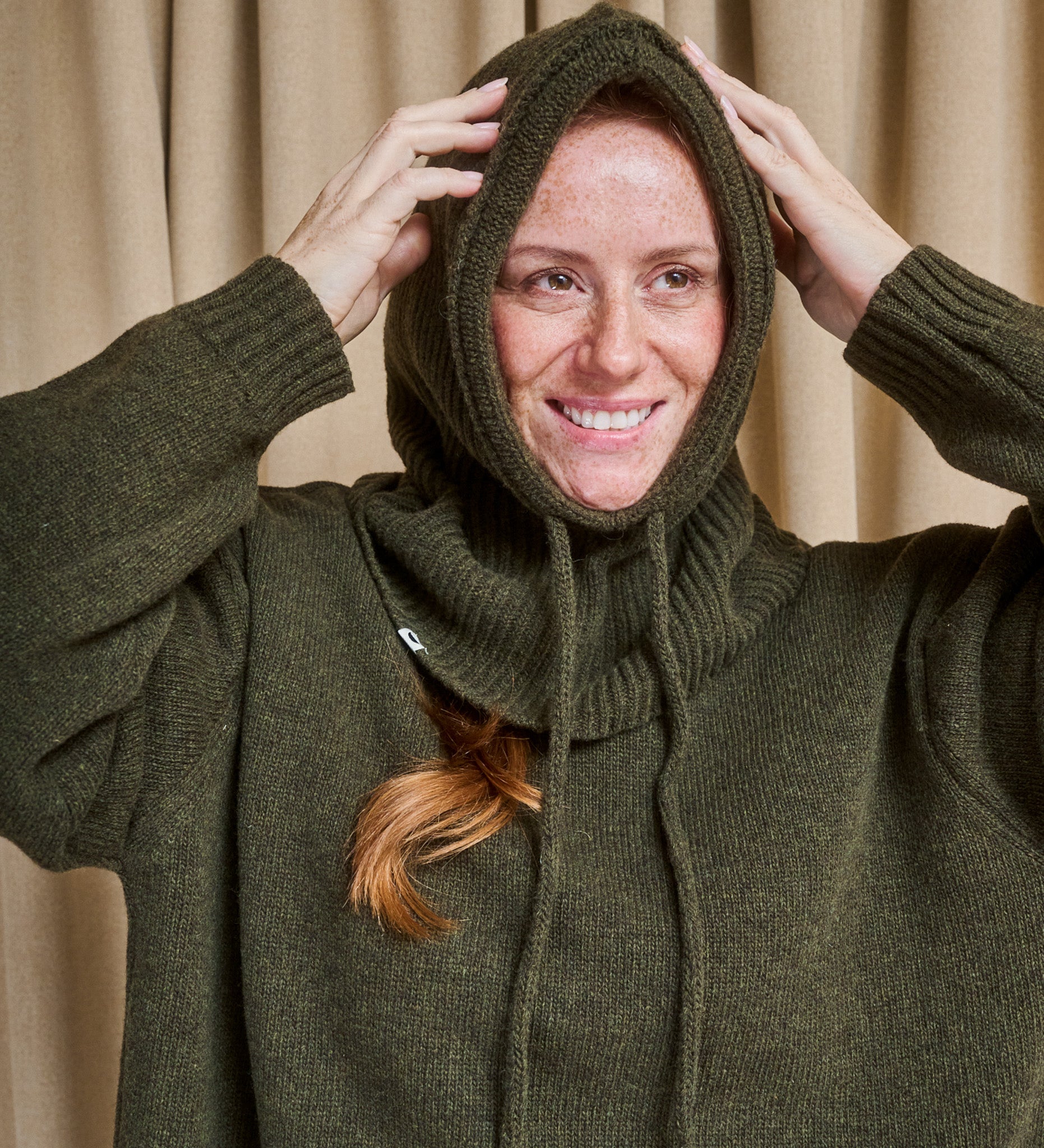 LIDIA merino neck warmer- forest floor
