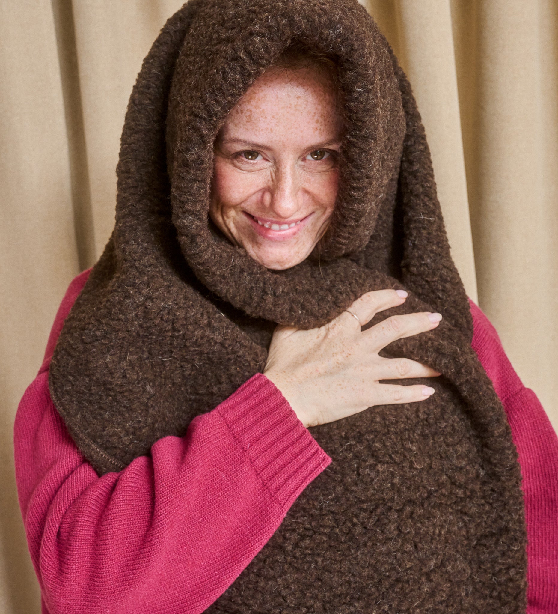 LUMI Long merino wool scarf - chocolate