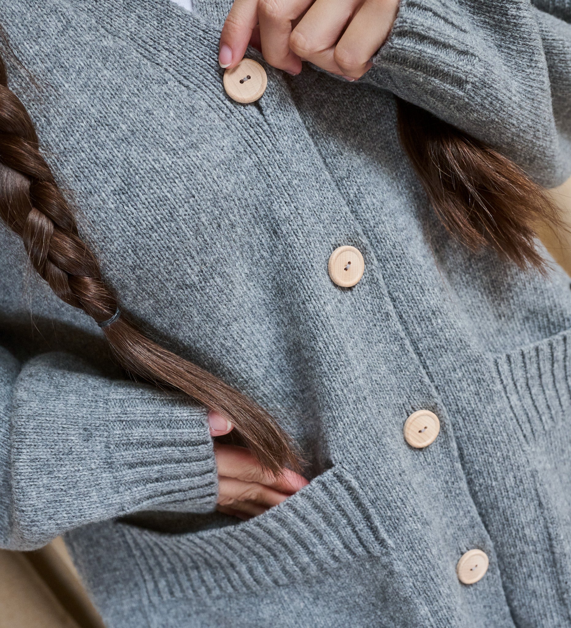 MOS Best Wool Cardigan - Misty Morning