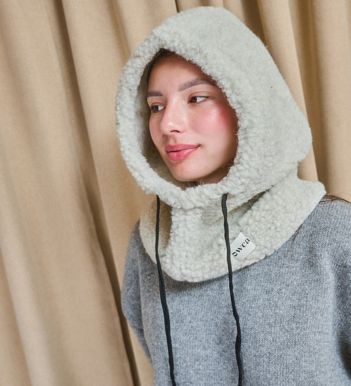 LYKKE Sherpa Fleece Balaclava - light grey