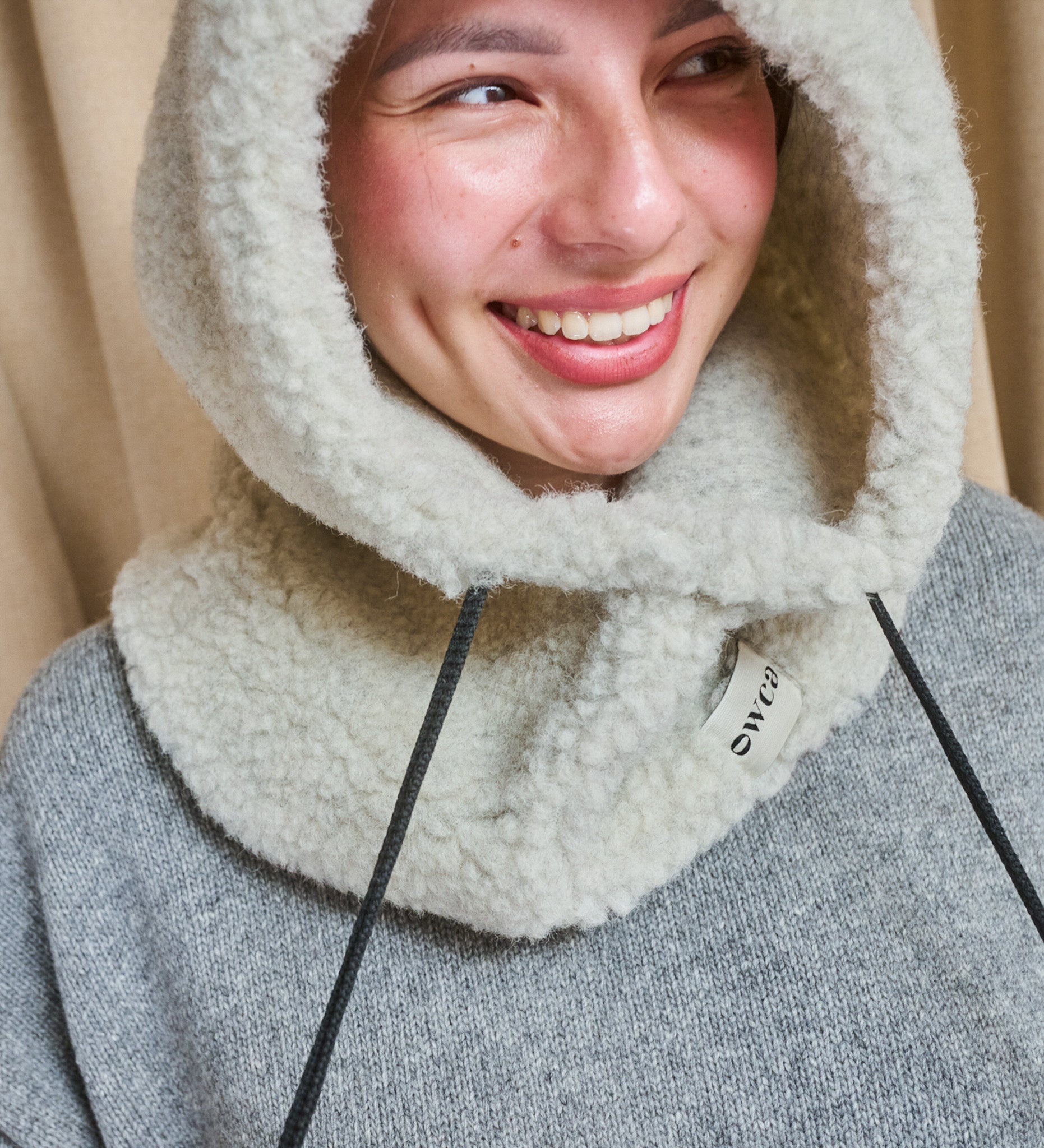 LYKKE Sherpa Fleece Balaclava - light grey