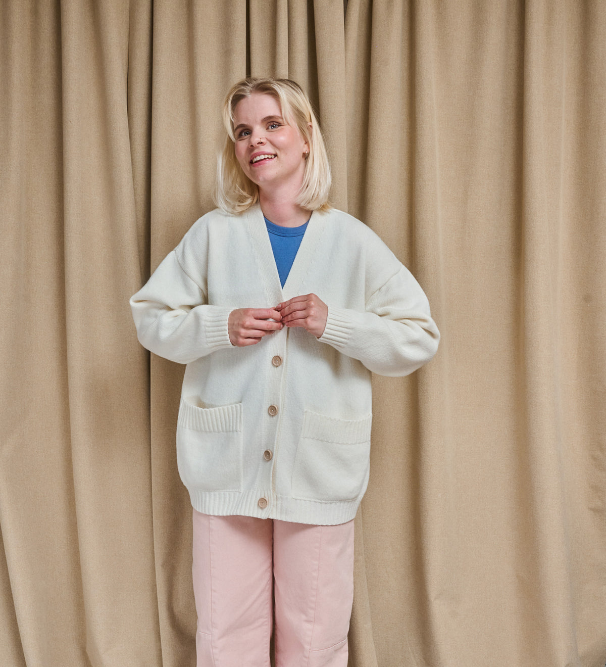 MOS Best Wool Cardigan- Ecru