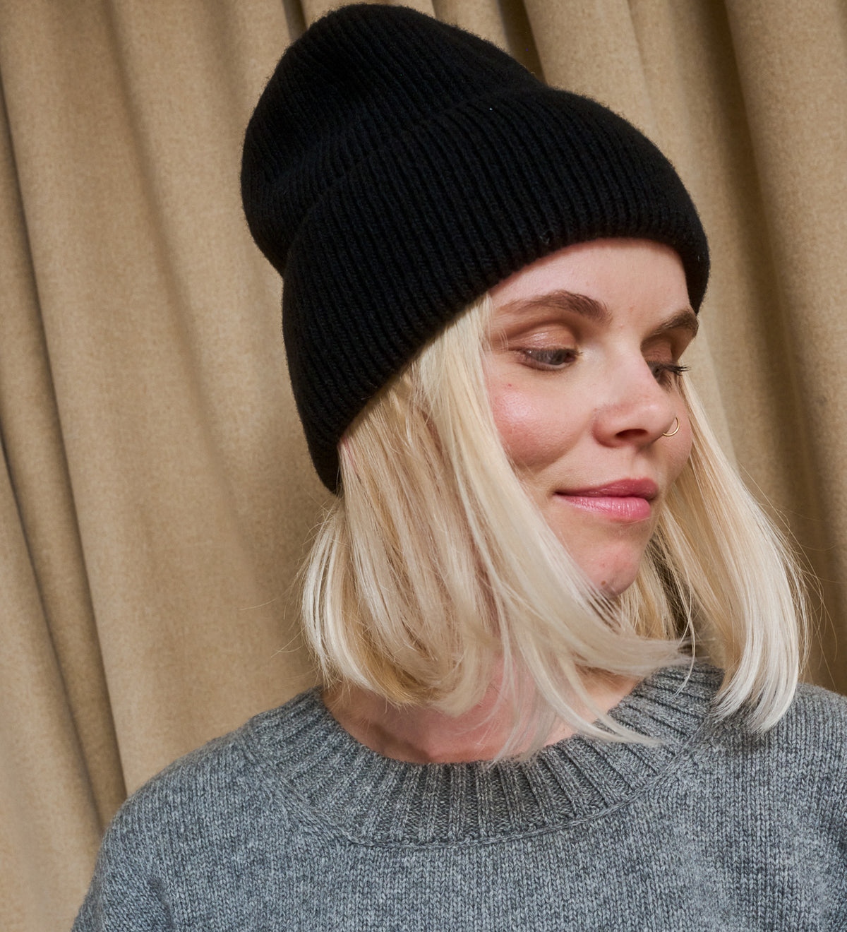 SKADI merino wool hat - brown