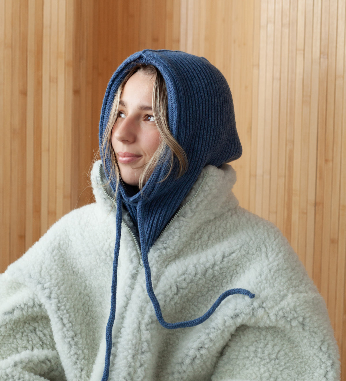 LIDIA merino neck warmer- Washed Blue