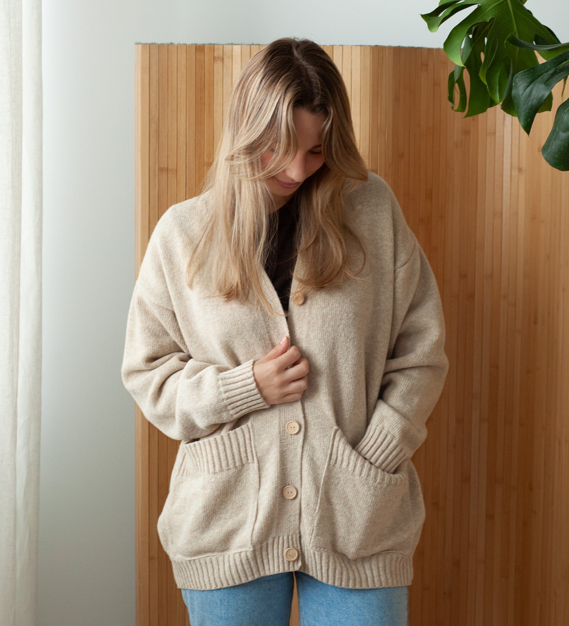 MOS Best Wool Cardigan - Toasted Almond