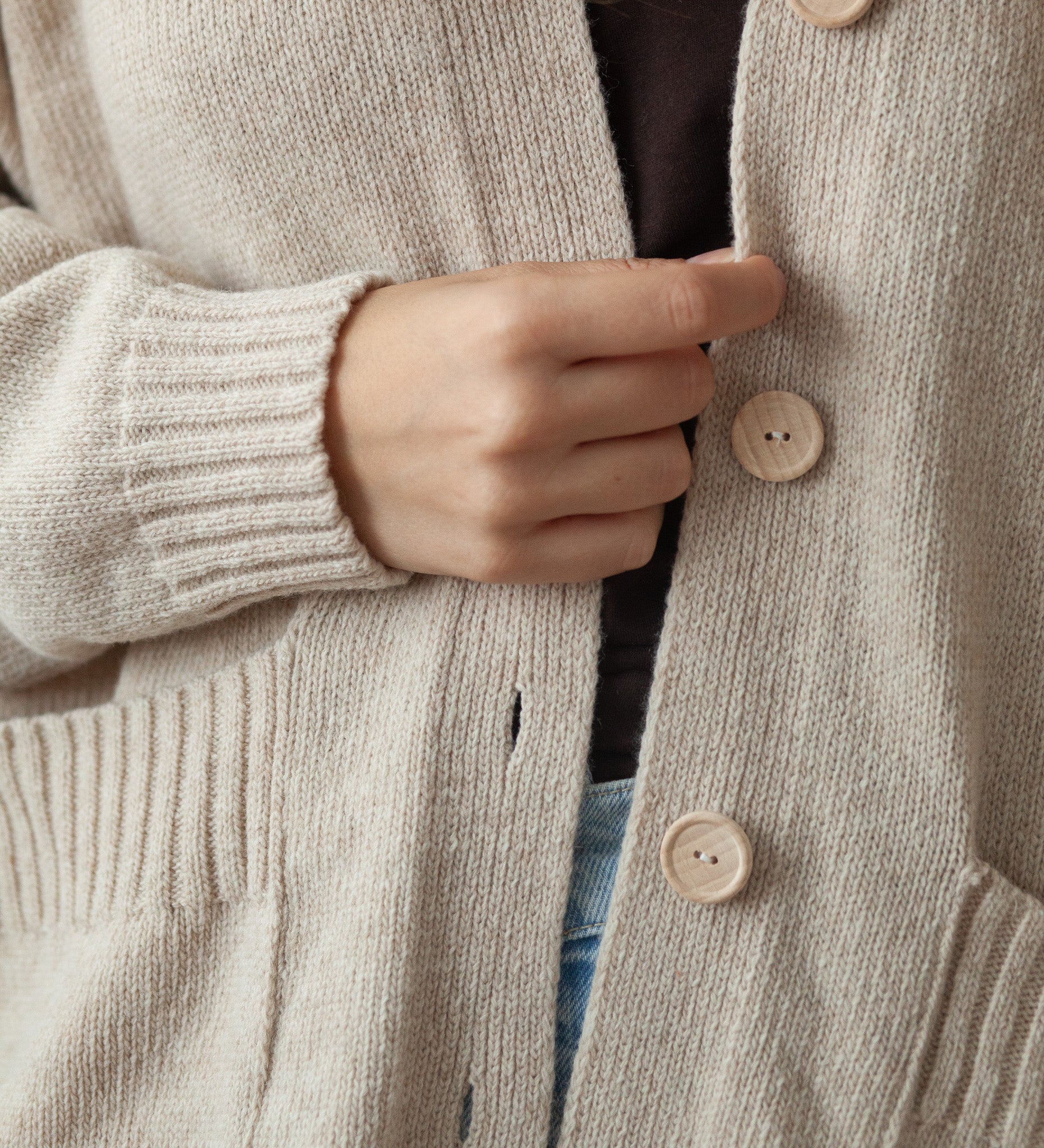 MOS Best Wool Cardigan - Toasted Almond