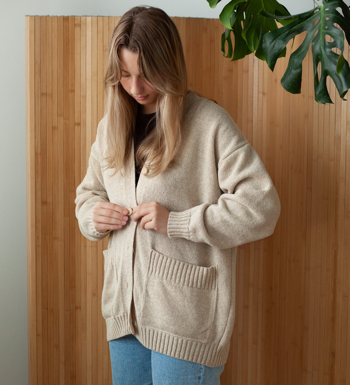 MOS Best Wool Cardigan - Toasted Almond