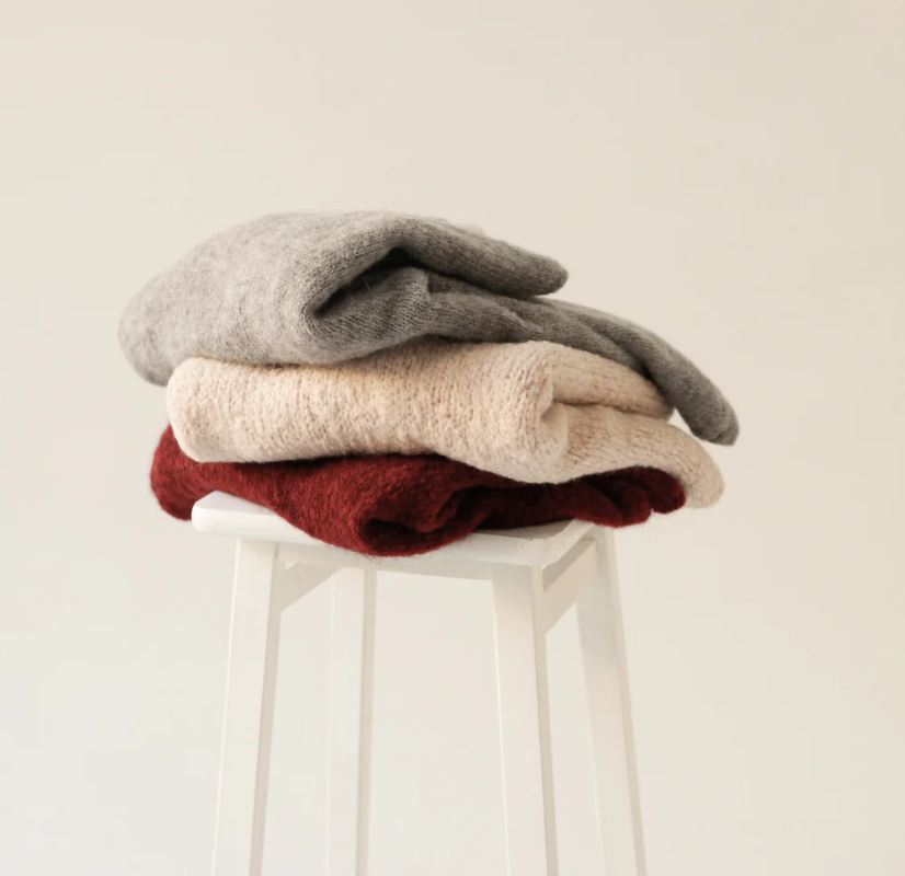 GEMMA Leichter Pullover mit Wolle und Mohair – Bordeaux