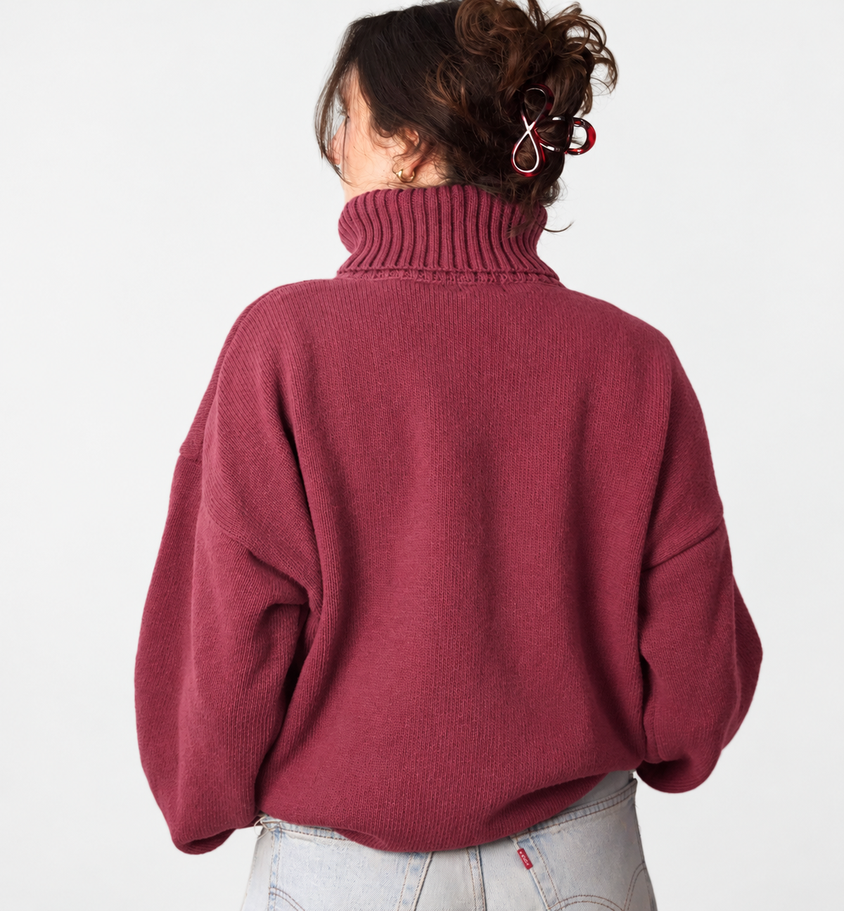 TYRA classic merino wool jumper - Dried Raspberry