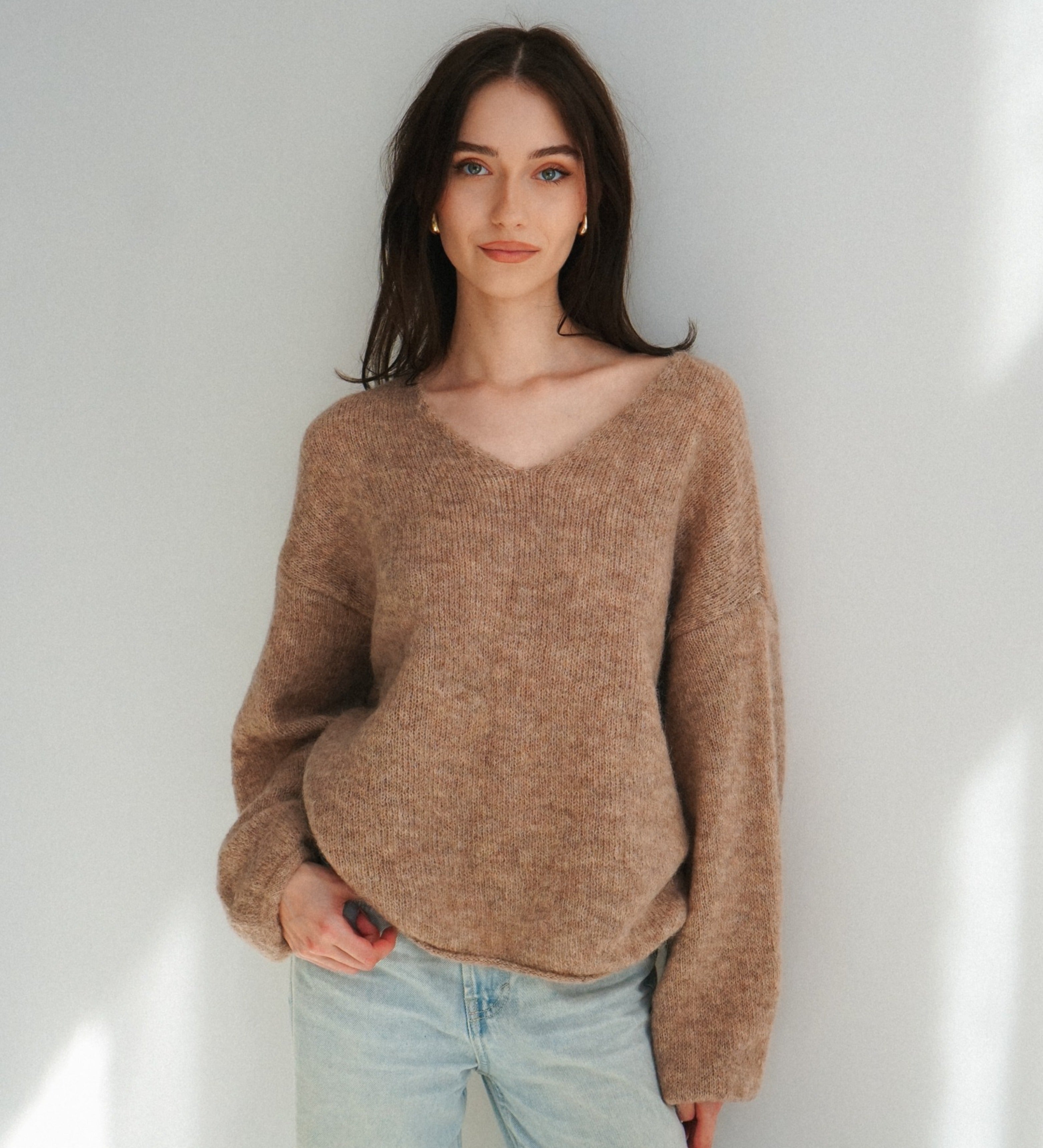 GEMMA Leichter Pullover mit Wolle und Mohair – Beige